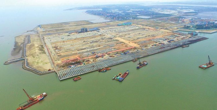 port construction in vietnam - lach huyen port construction project - hai phong city - vietnam