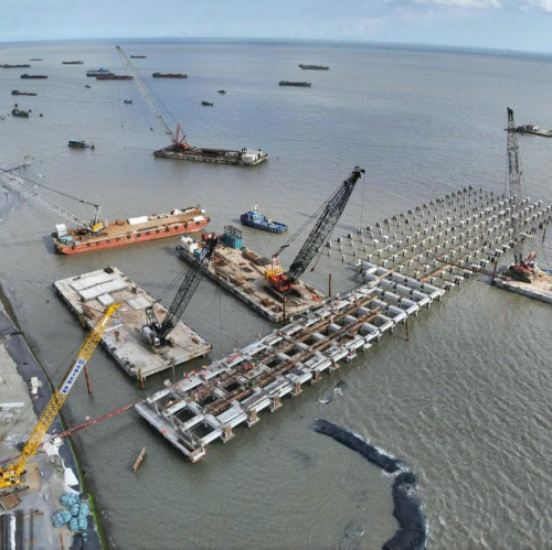 The construction project of temporary port in Can Gio Vinhomes Green Paradise