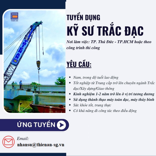 Tuyển dụng 1 kỹ sư trắc đạc làm việc tại công trình đường Vành Đai 3, đoạn qua Tp. Hồ Chí Minh